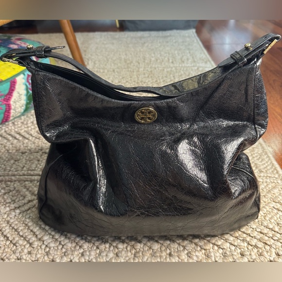 Tory Burch Glazed Distressed Leather Hobo Bag - Picture 5 of 7